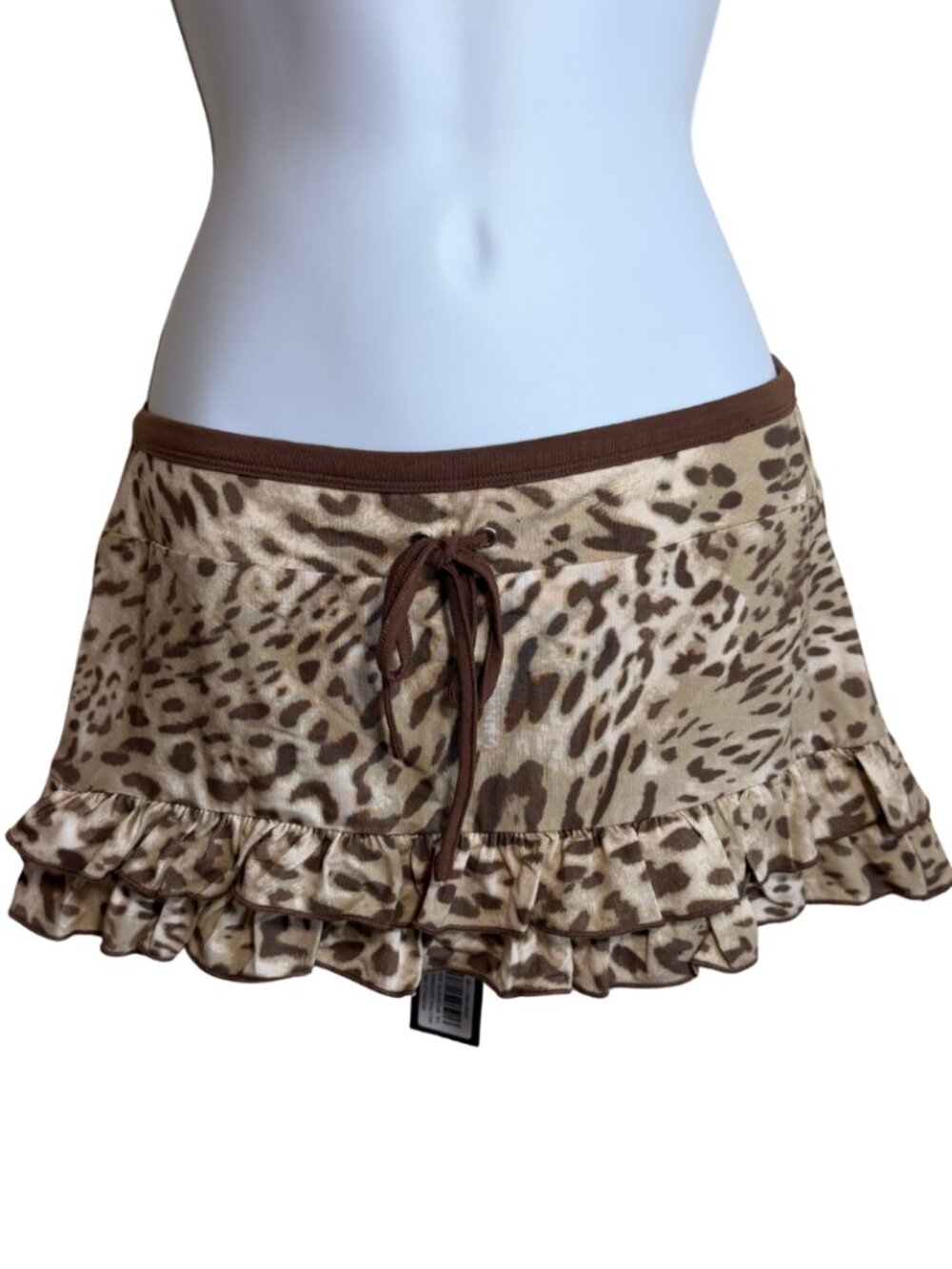 NWT I.AM.GIA Michelle Leopard Ruffle Micro Mini Skort and Boob Tube XS - Picture 5 of 9